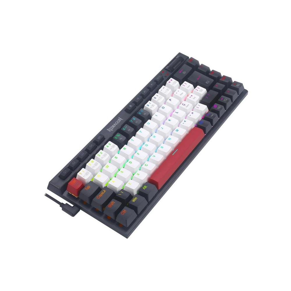 Teclado Mecanico Gamer Redragon Magic-Wand, Compacto, RGB, Switch Brown, ABNT2, Branco, Preto e Vermelho - K635WBR-RGB.