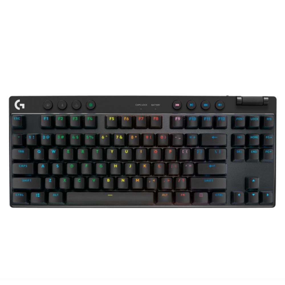 Teclado Gamer Sem Fio Logitech G Pro X Rapid Trigger com design TKL, Layout US, RGB LIGHTSYNC e Switches Analogicos Magneticos, Preto- 920-0.