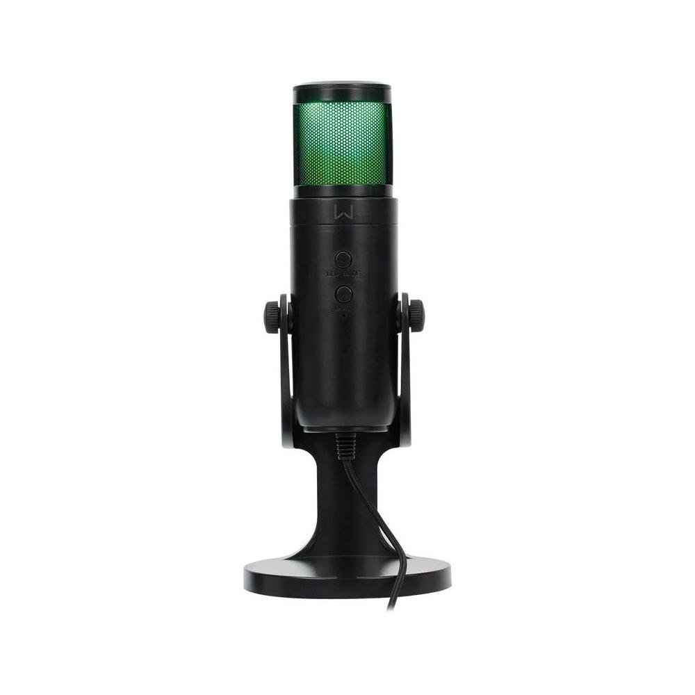 Microfone Streamer Gamer Warrior Mads, Anti Ruido, Modo Led On/Off, Omnidirecional, USB, Preto - PH690.