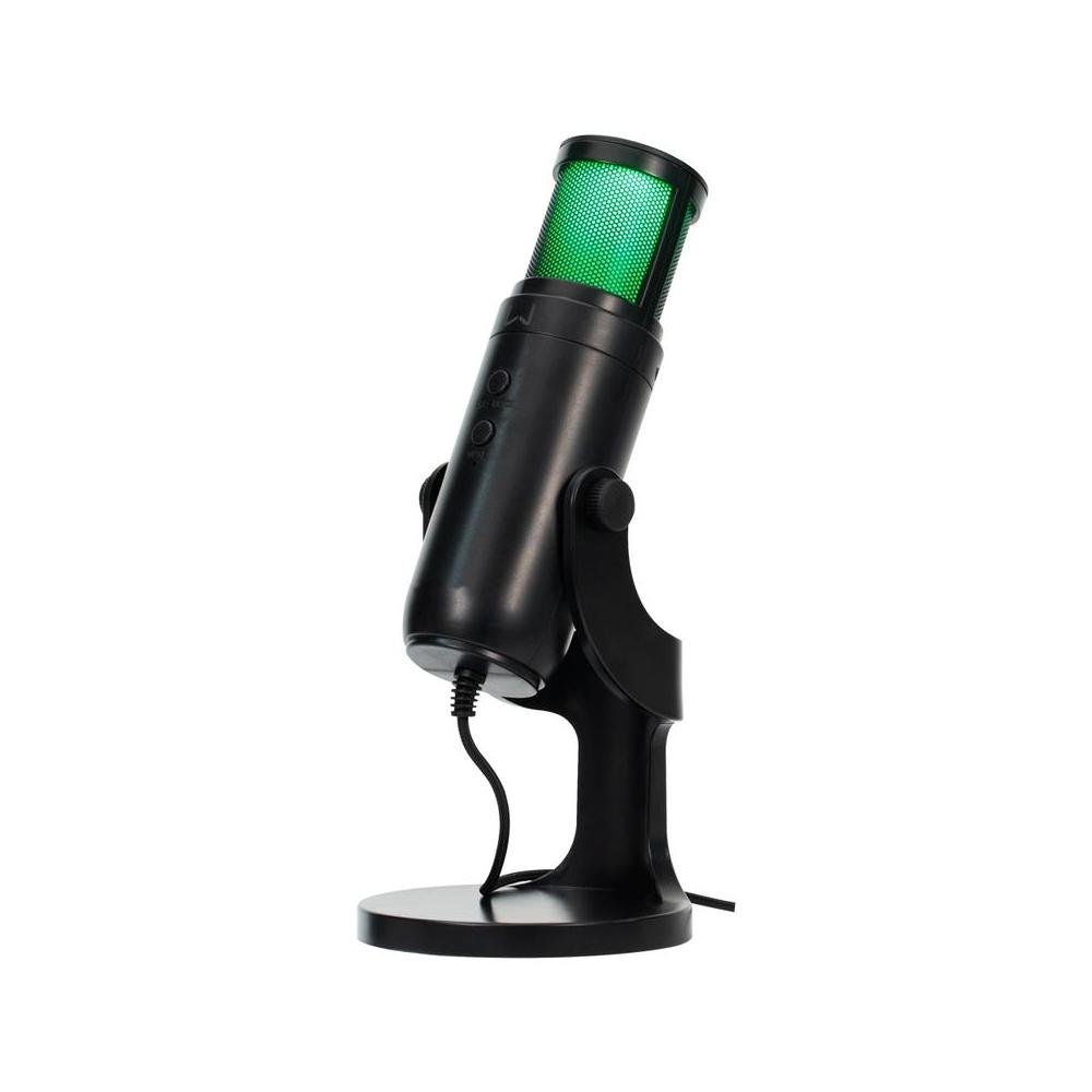 Microfone Streamer Gamer Warrior Mads, Anti Ruido, Modo Led On/Off, Omnidirecional, USB, Preto - PH690.