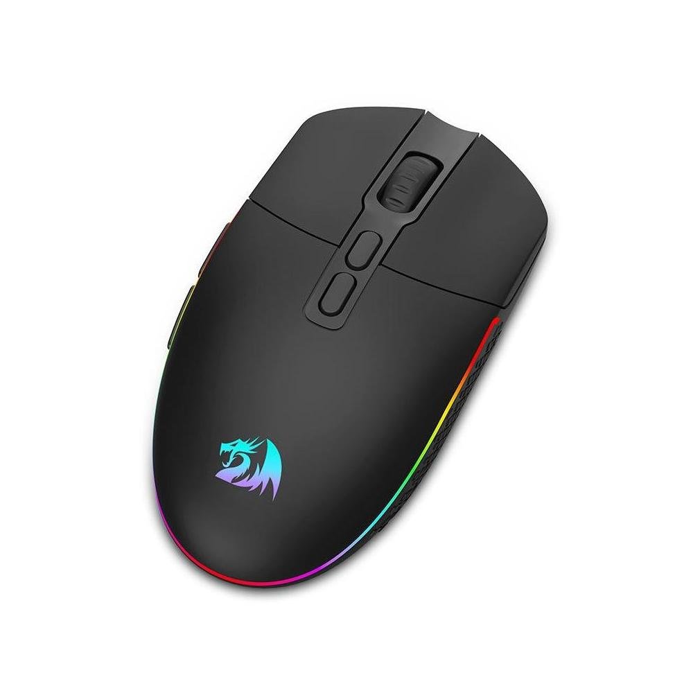 Mouse Gamer Redragon Invader Pro, 10000 DPI, Wireless, Bluetooth, 9 Botoes, RGB, USB-C, Sensor: Pixar PMW3325, Preto - M719RGB-PRO.