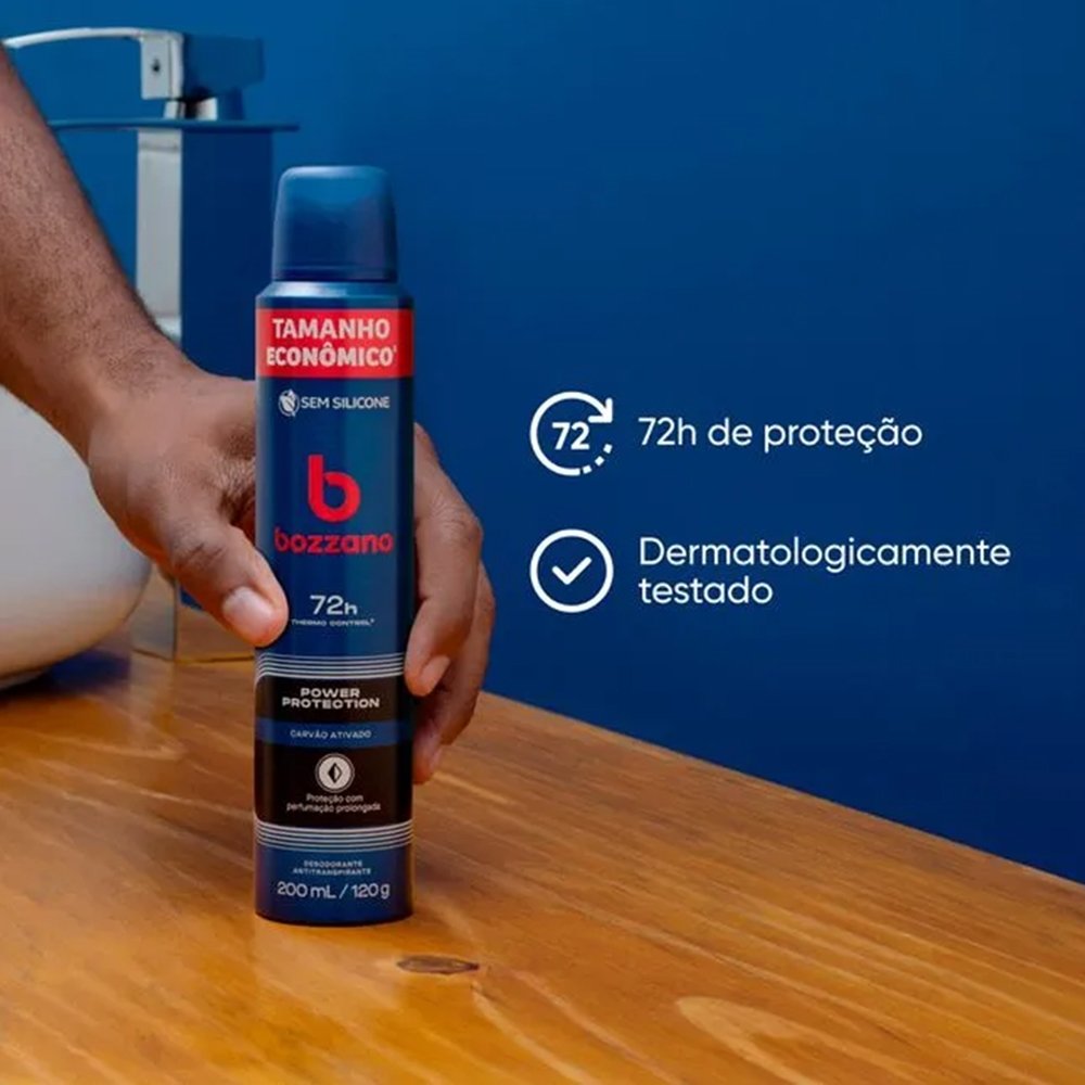 Desodorante Bozzano Aerossol Carvão Ativado Tamanho Econômico 200ml