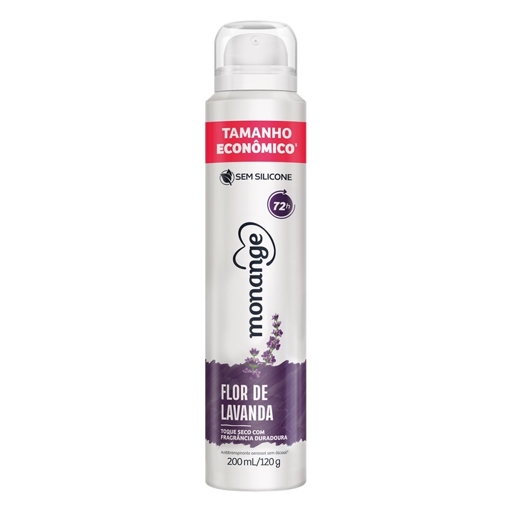 Desodorante Monange Aerossol Flor De Lavanda Tamanho Econômico 200ml