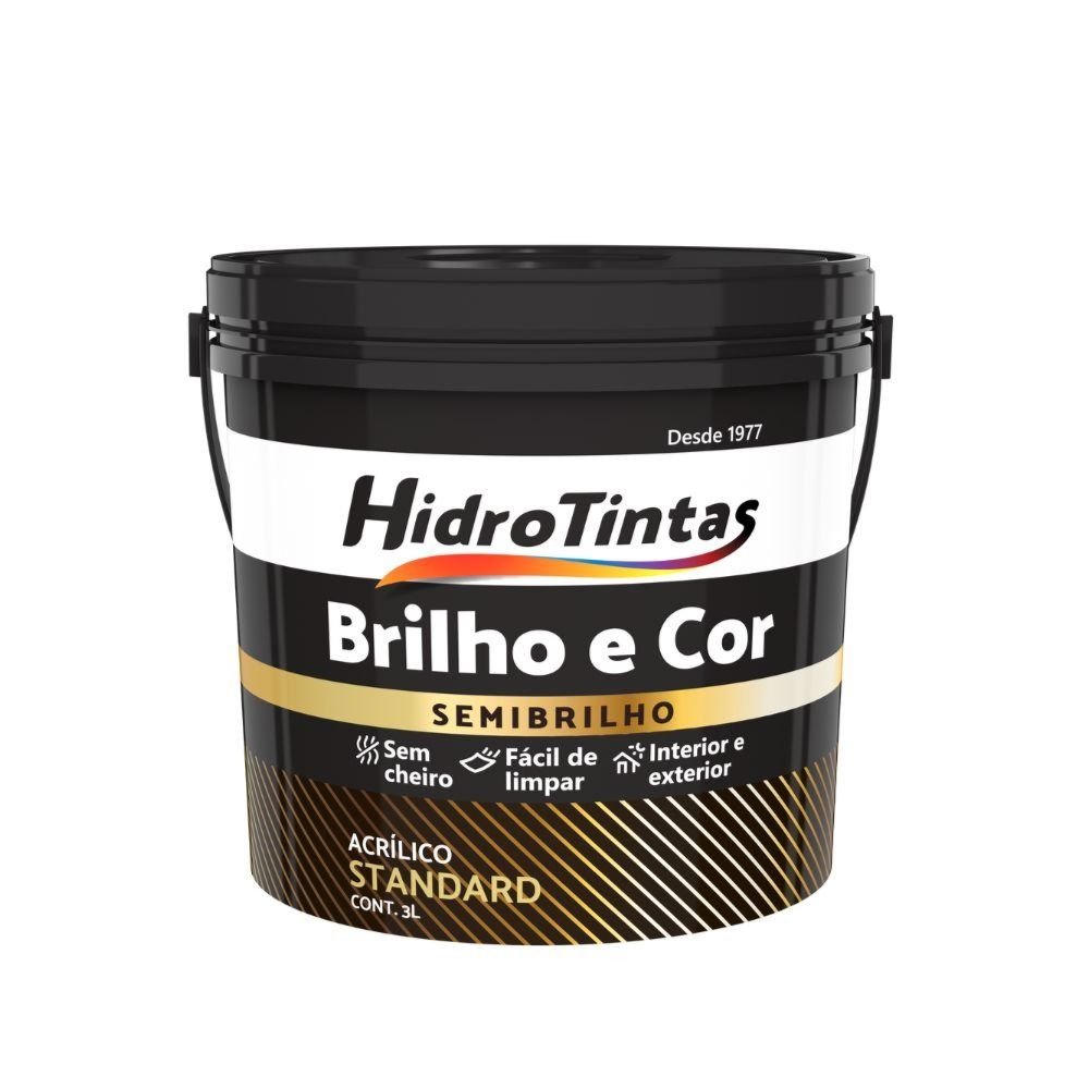 Tinta Acrílica Standard Semibrilho 3l Brilho E Cor Ocre Colonial Hidrotintas
