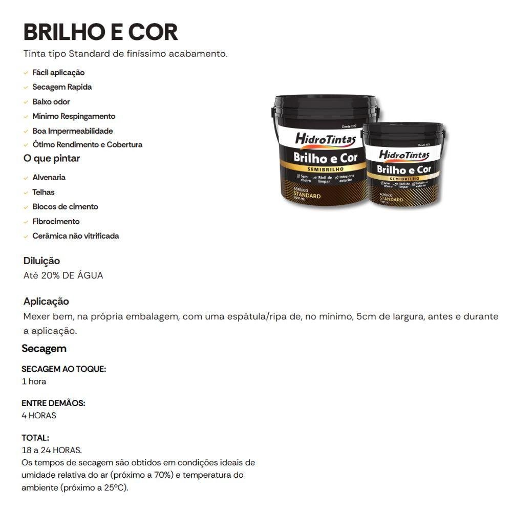 Tinta Acrílica Standard Semibrilho 3l Brilho E Cor Ocre Colonial Hidrotintas