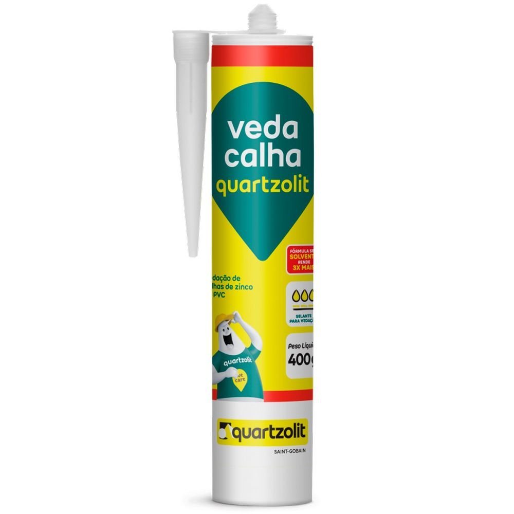 Adesivo Veda Calha 400 G Cinza Quartzolit