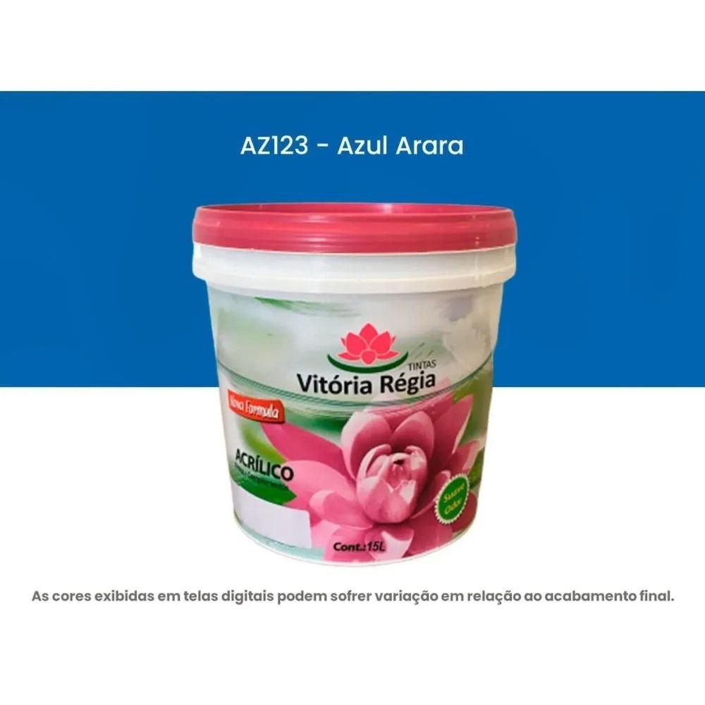 Tinta Acrílica Econômica Fosco 15 L Azul Arara Vitória Régia