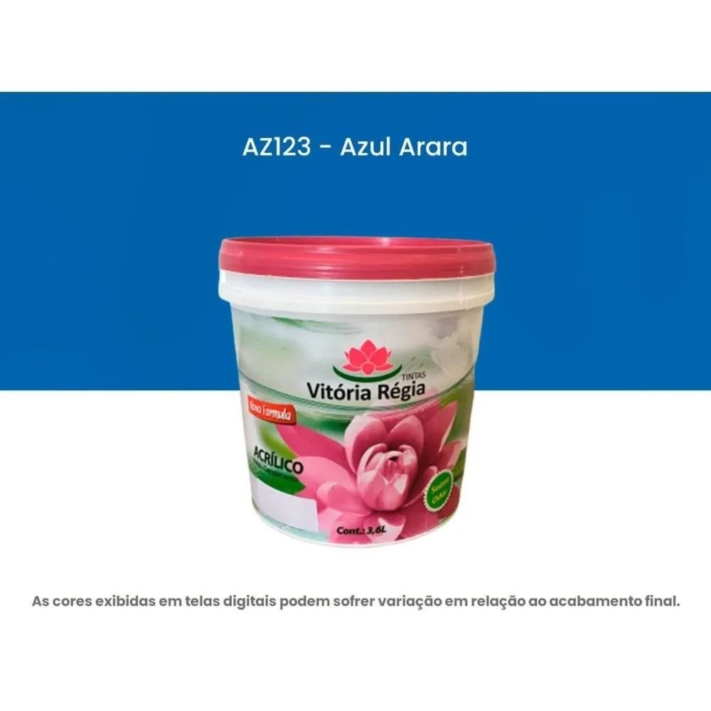 Tinta Acrílica Econômica Fosco 3,6 L Azul Arara Vitória Régia