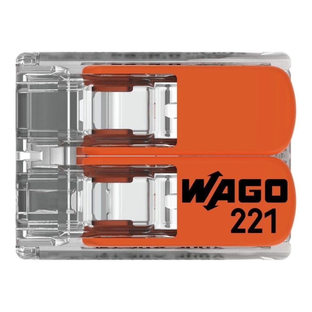 Conector De Emenda 2 Pólos Cabo Até 6mm 41a 450v 221-612/k000-0003 3 Peças Wago