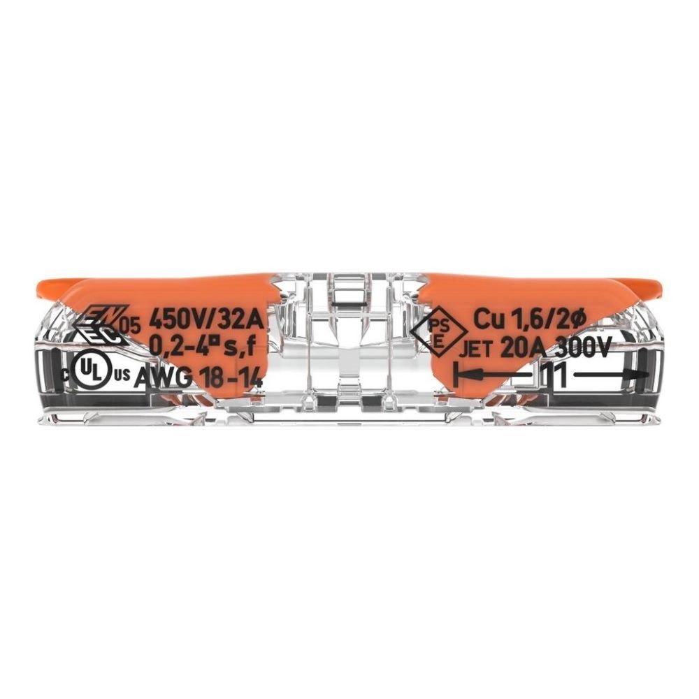Conector De Emenda 2 Pólos Cabo Até 6mm 41a 450v 221-612/k000-0003 3 Peças Wago