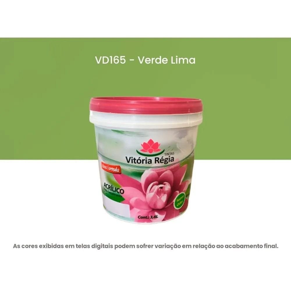 Tinta Acrílica Econômica Fosco 3,6 L Vd165 Verde Lima Vitória Régia