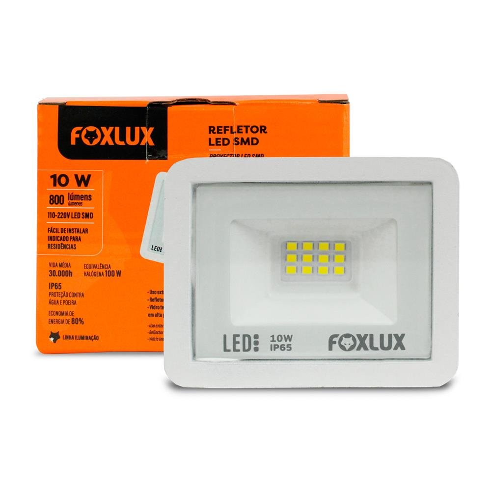 Refletor Led 10W 6500K Branco Bivolt Foxlux