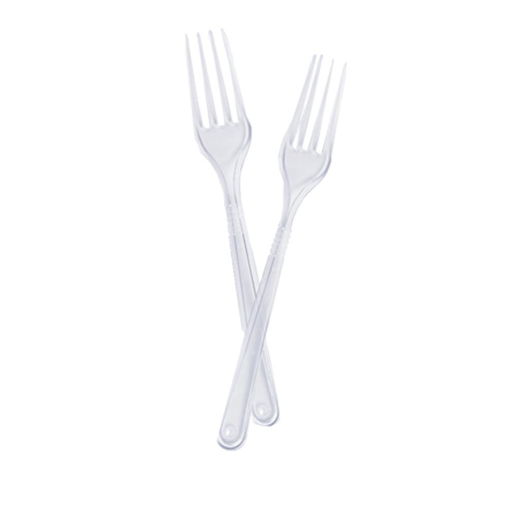 Garfo Descartável Plástico Cristal Elegance Junco 25 unidades