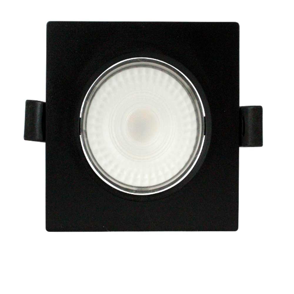 Spot Led 7w Quadrado 6500k Preto Bivolt Foxlux