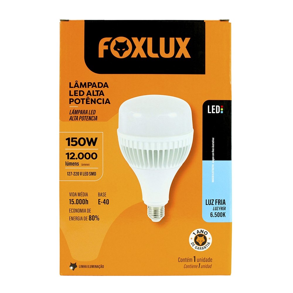 Lâmpada Led Foxlux Alta Potência 150W 6,5K E40