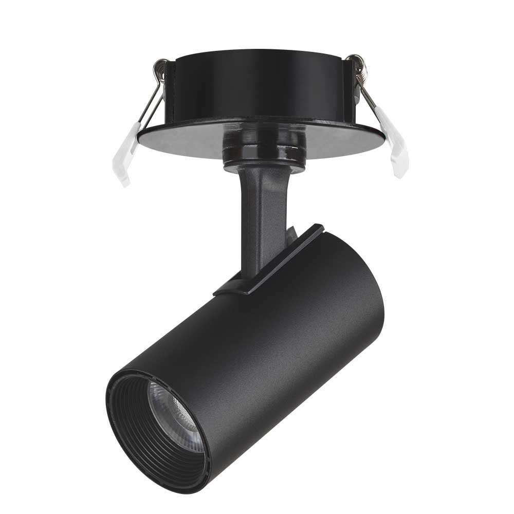 Spot Led Direcionável Embutir 7w Preto Bivolt 6500k Foxlux
