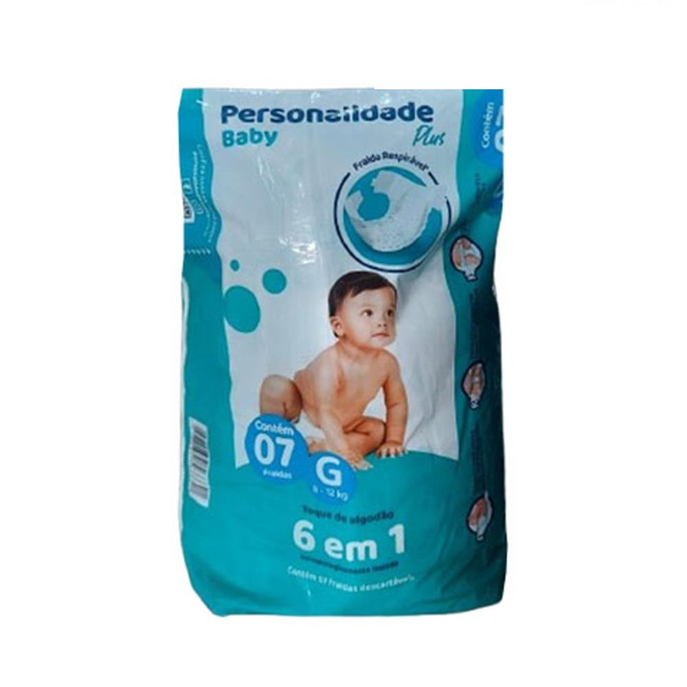 Fralda Personalide Baby Plus Tradicional G Com 7