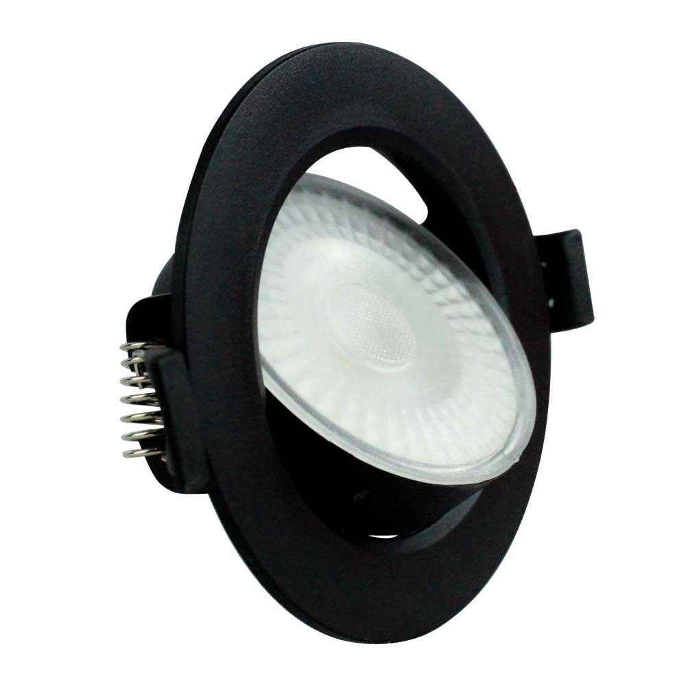Spot Led 7w Redondo 6500k Preto Bivolt Foxlux