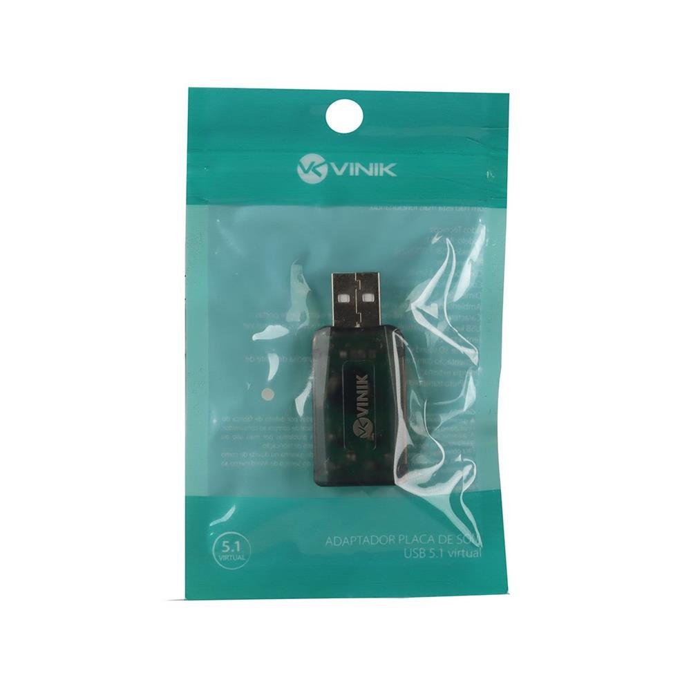 Adaptador Placa De Som Usb 5.1 Canais Virtual Ausb51