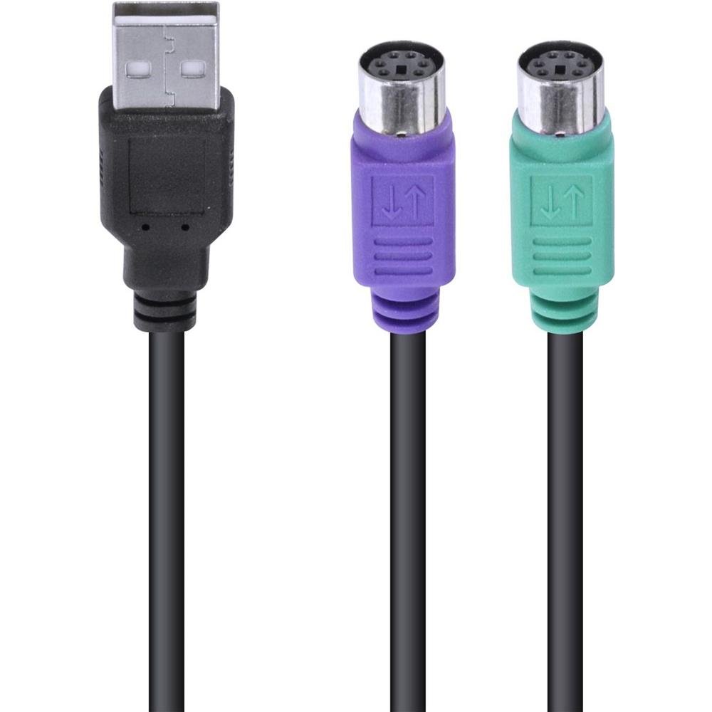 Cabo Adaptador Ps2 Fêmea X Usb Macho 30 Cm - Usbps-2