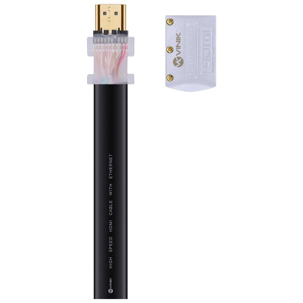 Cabo Hdmi 2.0 4k Ultra Hd 3d Conexão Ethernet Flat Com Conector Desmontável 5 Metros - H20fl-5
