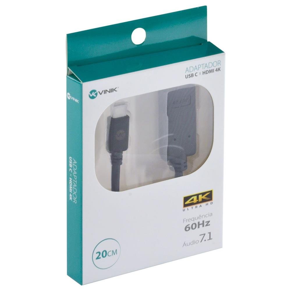 Adaptador Usb Tipo C X Hdmi 4k 20cm - Achdmi-20