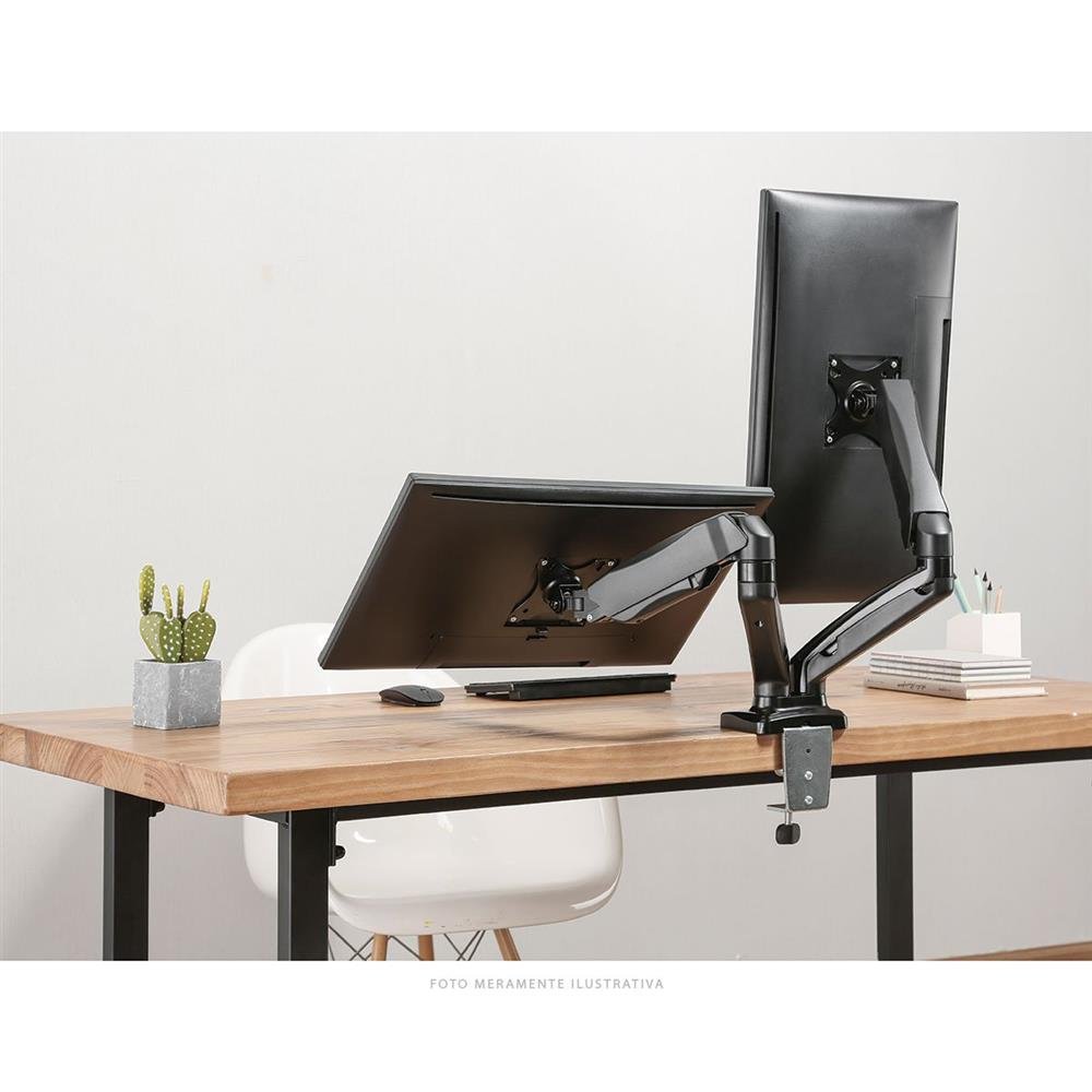Suporte Articulado Para 2 Monitores De 17 A 32" C/ Pistão A Gás - Sm-341b