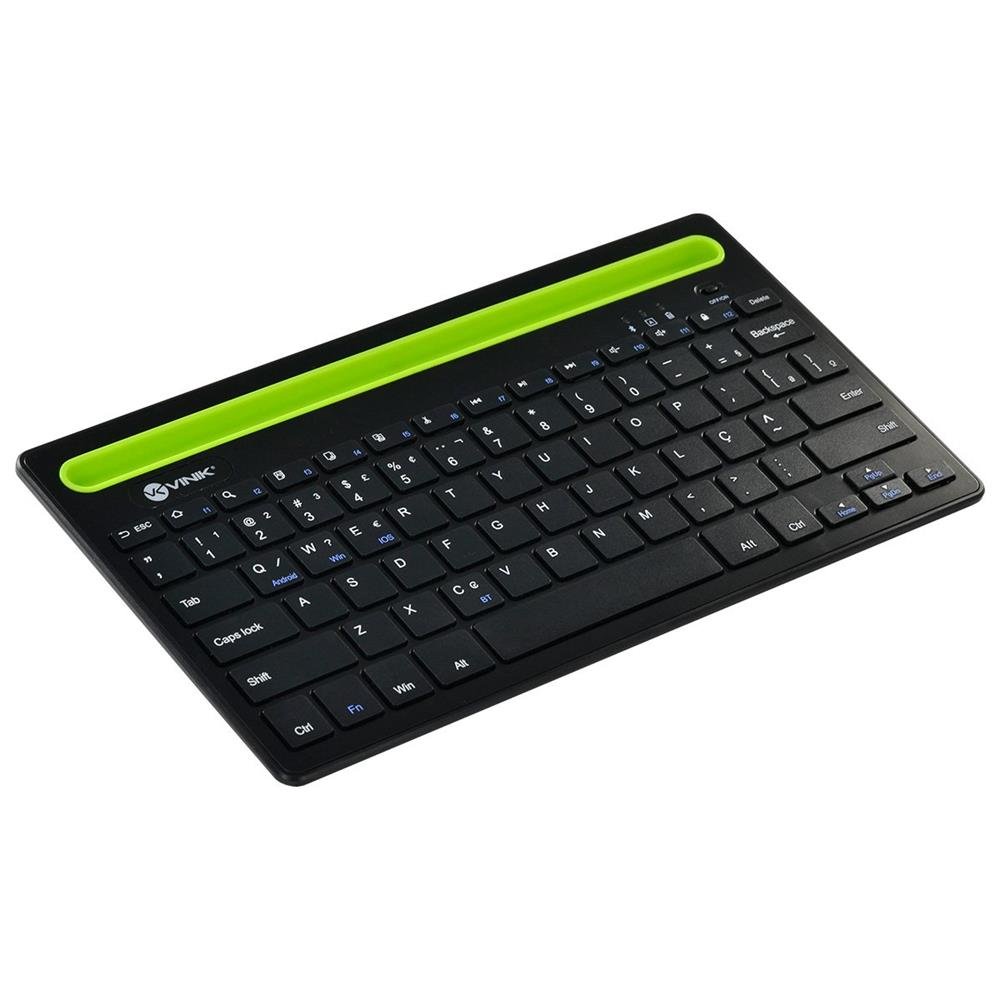 Teclado Sem Fio Bluetooth 3.0 Dynamic Smart Abnt Com Suporte Para Tablet Ou Celular - Preto - Dt200