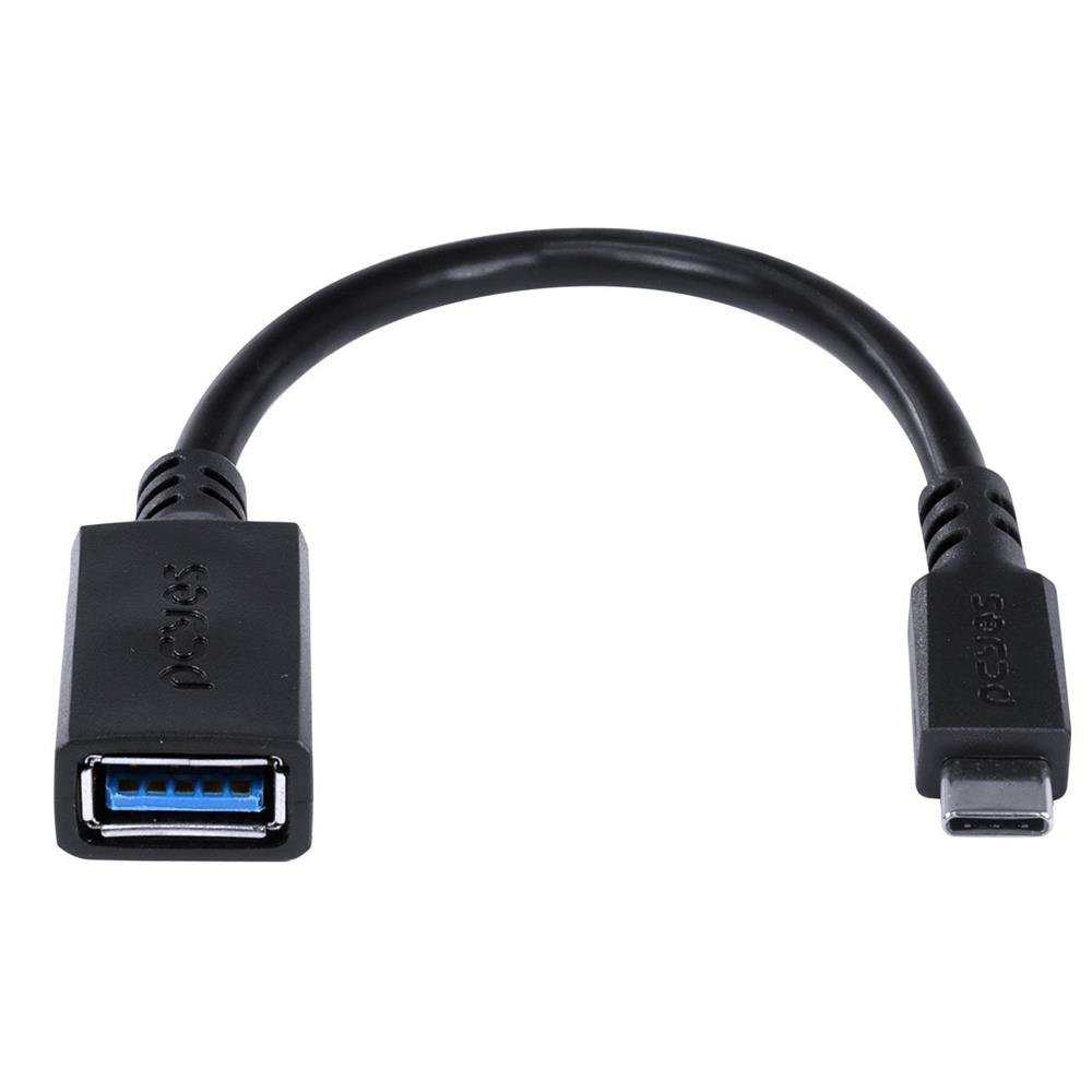Cabo Adaptador Otg Tipo C Para Usb A 3.0 Para Celular Smartphone 15 Cm Preto - P3amup-15