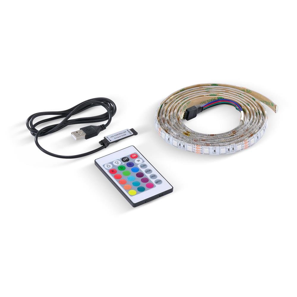 Fita De Led Vx Gaming Rgb Com Controlador Conexão Usb 120 Pontos De Led 2 Metros - Lru2