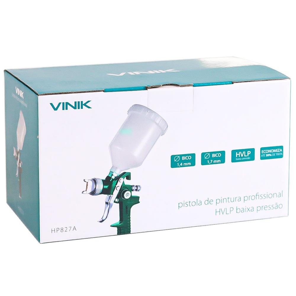 Pistola De Pintura Hvlp Hp827a Profissional 2 Bicos 1.4mm, 1.7mm - Hp827a - Sem Copo