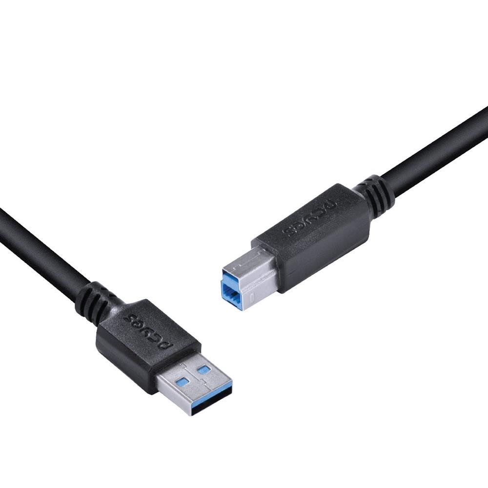 Cabo Para Impressora E Hd Externo Usb A 3.0 Macho Para Usb B 3.0 Macho 28awg Puro Cobre 3 Metros - Puabm3-3