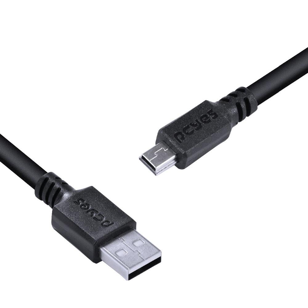 Cabo Usb A 2.0 Macho Para Mini Usb B Macho 28awg Puro Cobre 1 Metro - Puanm2-1
