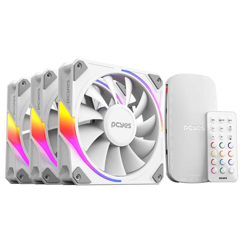 Kit Cooler Fan Para Gabinete 3un Sangue Frio 3 Argb White Ghost 120mm Pcyes - K3argbsf3wgbr