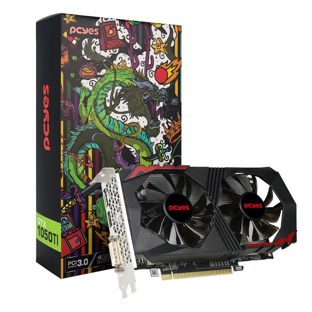 Placa De Video Nvidia Geforce Gtx 1050 Ti 4gb Gddr5 128 Bits Dual-fan Graffiti Series - Pvgtx1050ti4gbr5128