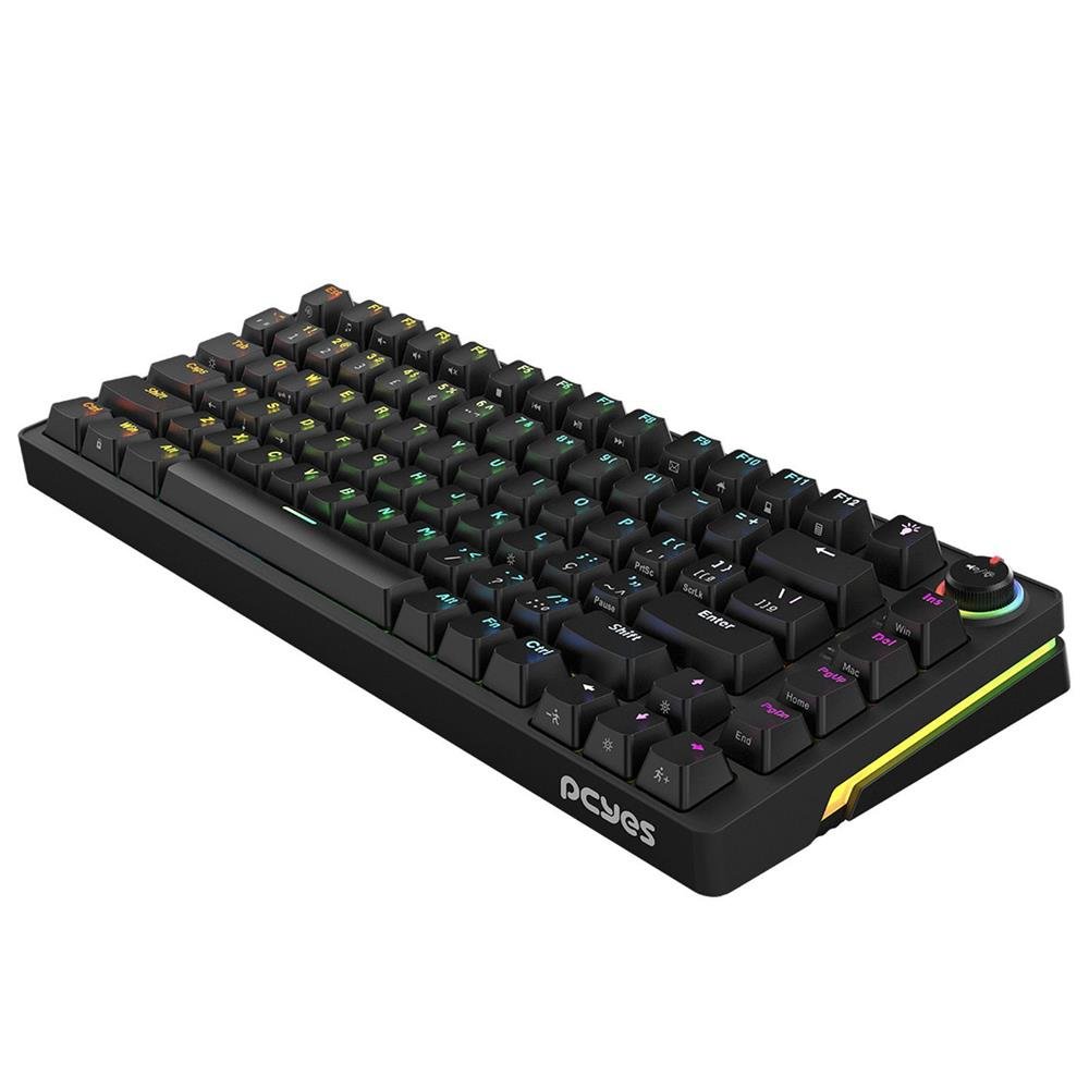 Teclado Mecanico 75% Pcyes Rasec - Gasket Mount - Gateron Blue - Led Rgb - Twgblrgb