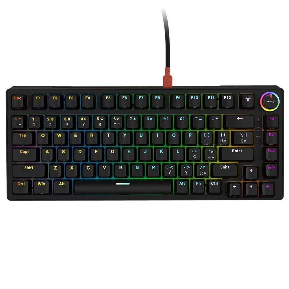Teclado Mecanico 75% Pcyes Rasec - Gasket Mount - Gateron Blue - Led Rgb - Twgblrgb