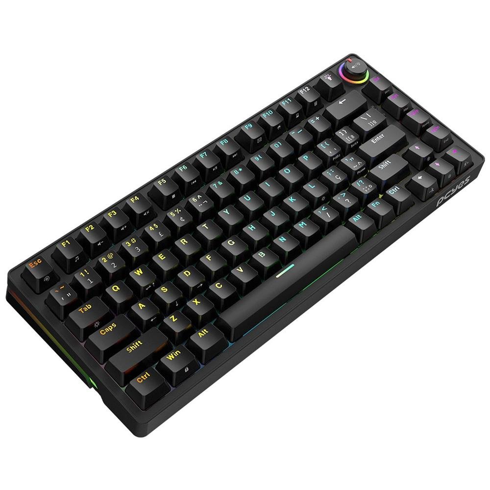 Teclado Mecanico 75% Pcyes Rasec - Gasket Mount - Gateron Blue - Led Rgb - Twgblrgb