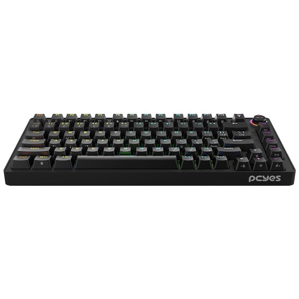 Teclado Mecanico 75% Pcyes Rasec - Gasket Mount - Gateron Blue - Led Rgb - Twgblrgb