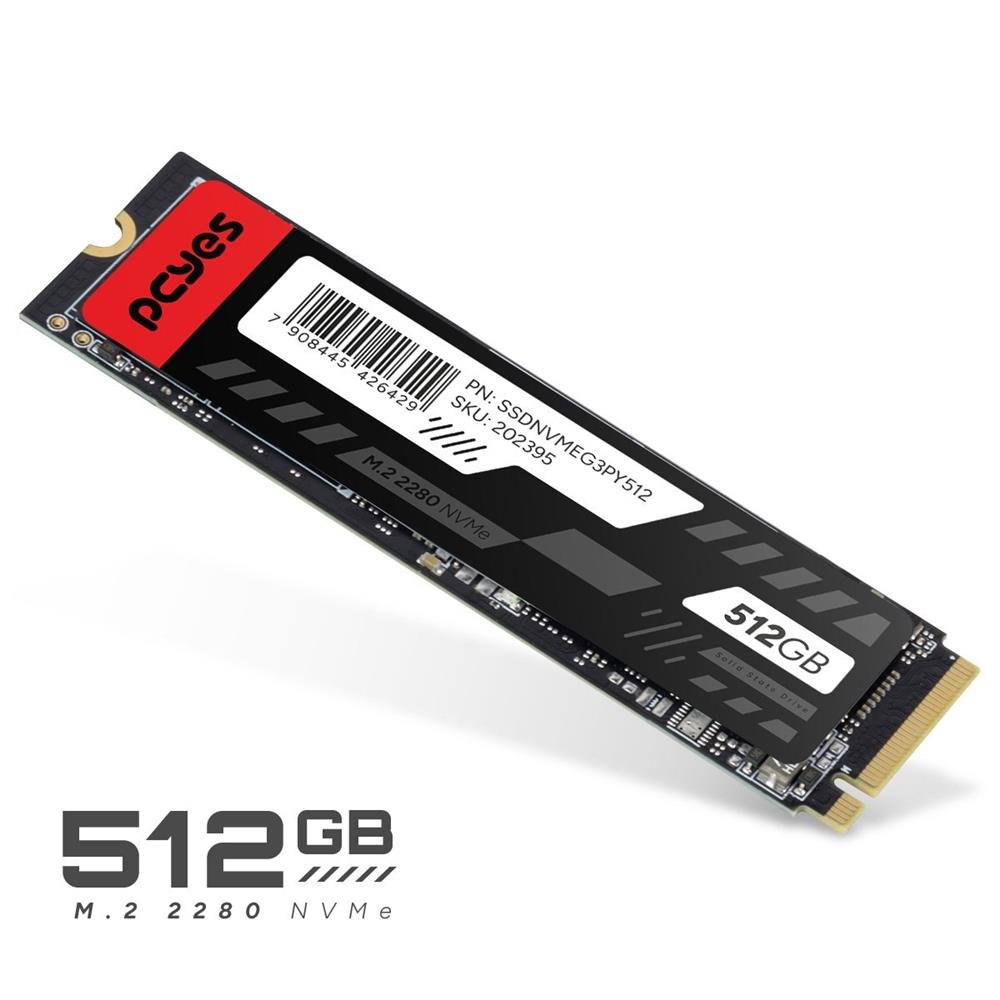 Ssd Pcyes M.2 2280 Nvme Pcie 3.0x4 512gb - Leitura 2200mb Gravação 1700mb/s - Ssdnvmeg3py512