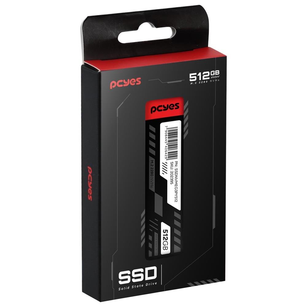 Ssd Pcyes M.2 2280 Nvme Pcie 3.0x4 512gb - Leitura 2200mb Gravação 1700mb/s - Ssdnvmeg3py512