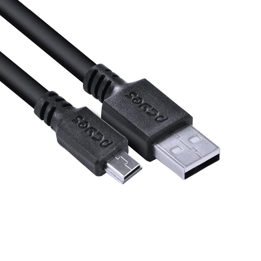 Cabo Usb A 2.0 Macho Para Mini Usb B Macho 28awg Puro Cobre 3 Metros - Puanm2-3