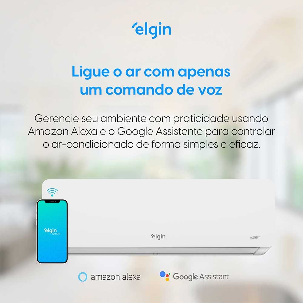 Ar-condicionado Split Inverter Ii 12000 Btus Elgin Eco com Wi-fi Integrado High Wall Só Frio 45hjfi12c2wb/45hjfe12c2cb 220v