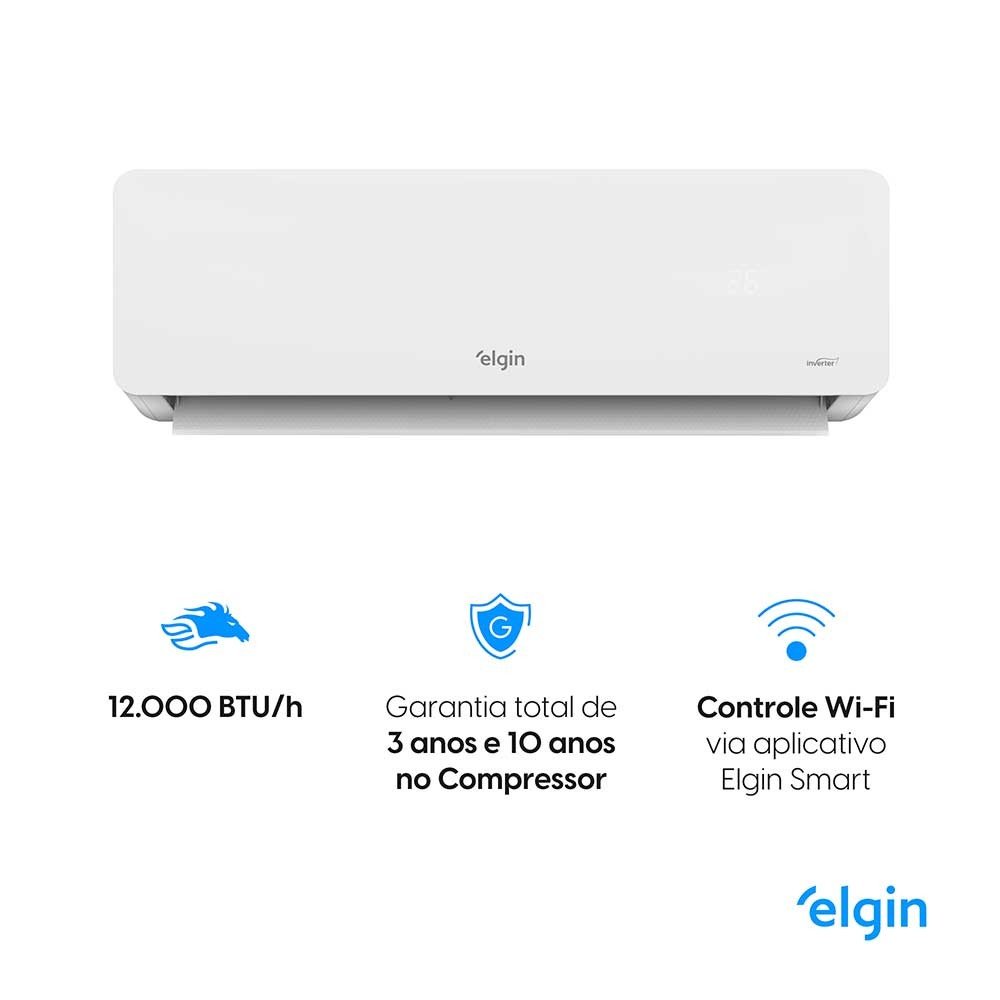Ar-condicionado Split Inverter Ii 12000 Btus Elgin Eco com Wi-fi Integrado High Wall Só Frio 45hjfi12c2wb/45hjfe12c2cb 220v