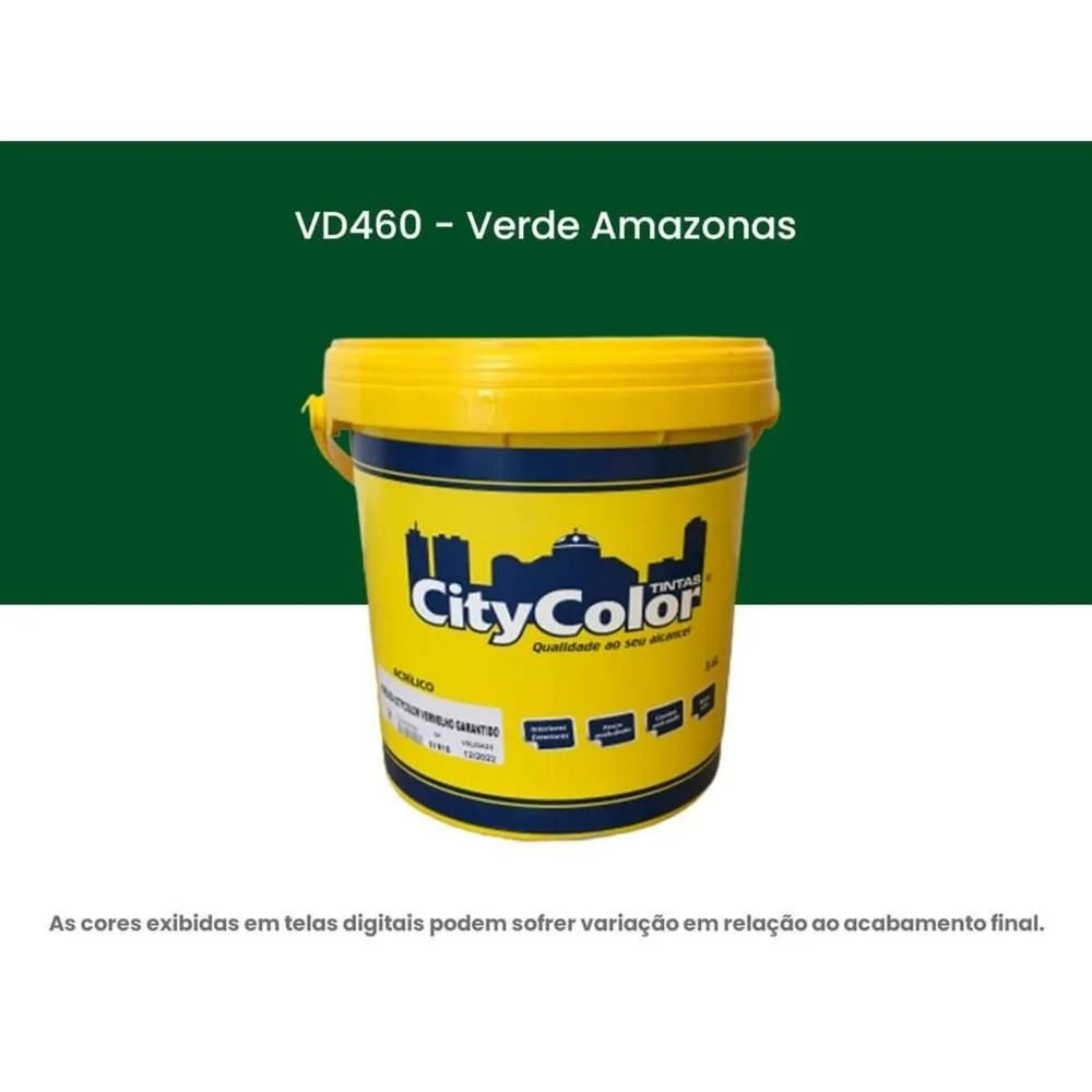 Tinta Acrílica Econômica Fosco 3,6l 064vd460 Verde Amazonas Citycolor