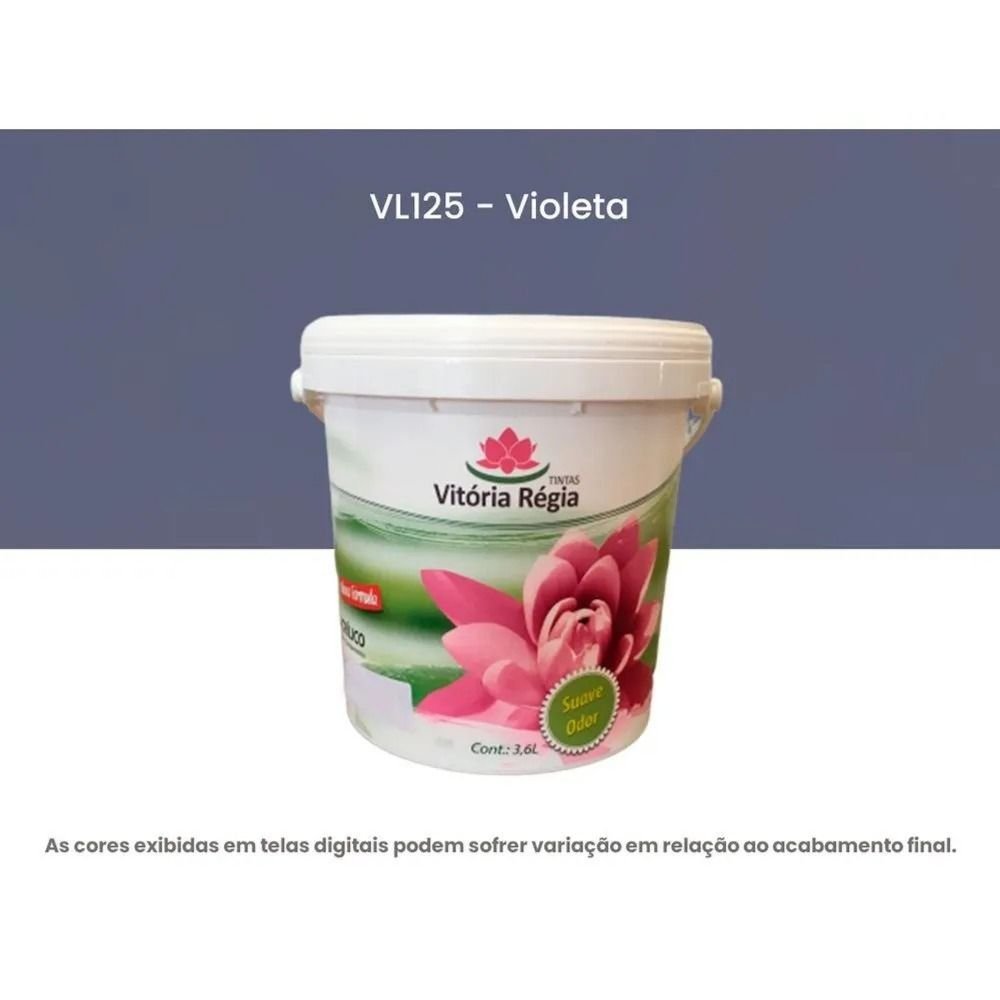 Tinta Acrílica Econômica Semibrilho 3,6 L Vl125 Violeta Vitória Régia