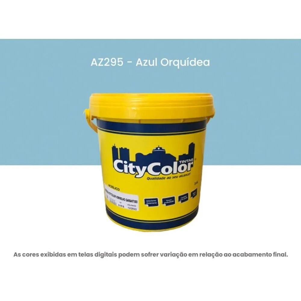 Tinta Acrílica Econômica Fosco 3,6l 064az295 Azul Orquídea Citycolor
