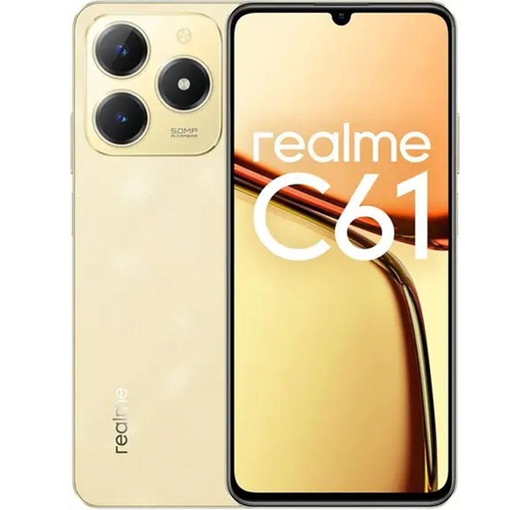 Smartphone Realme C61 Dual 4Gb Ram 128Gb Tela 6.74" Dual Sim Gold