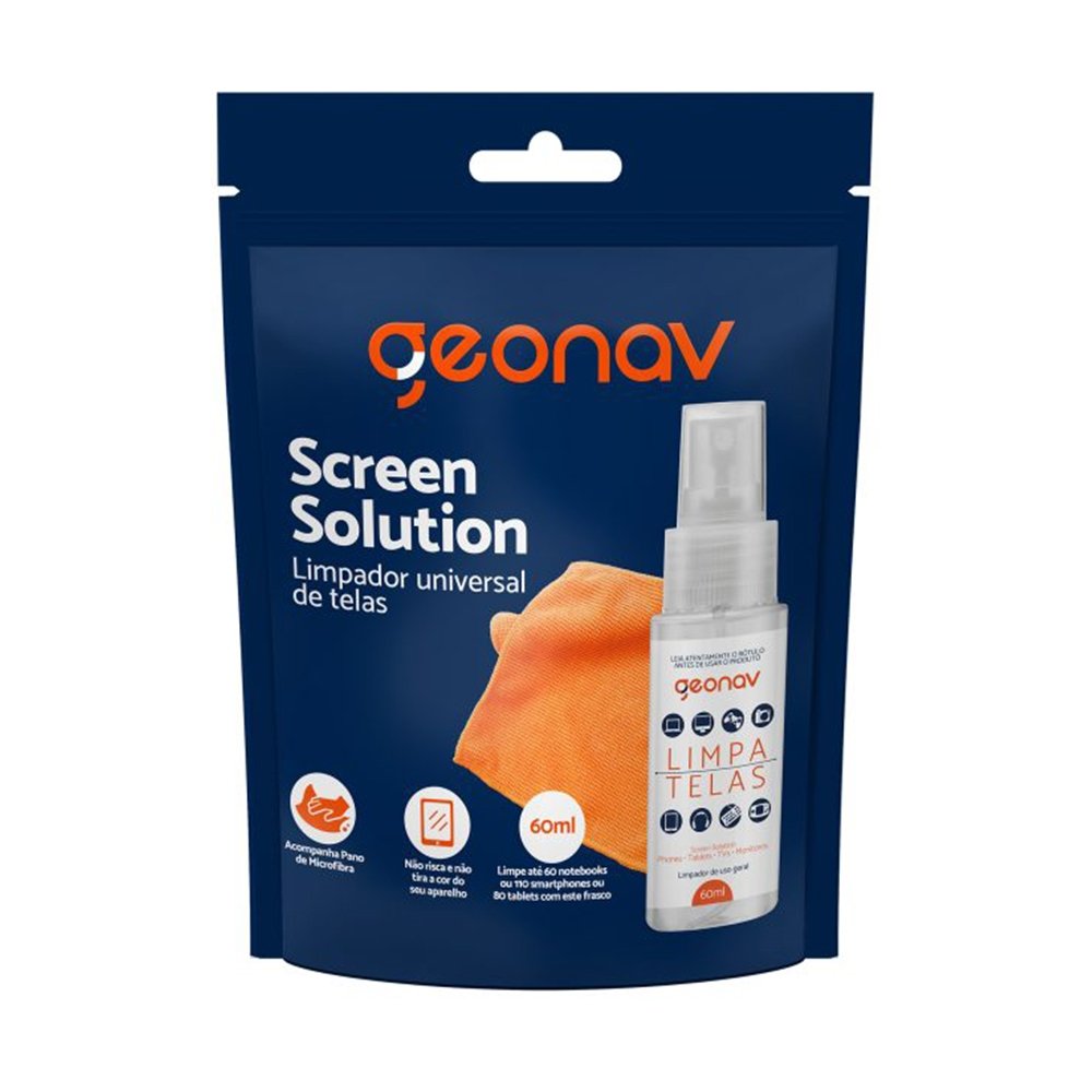 Limpa Telas Geonav 60ml + Pano de Microfibra