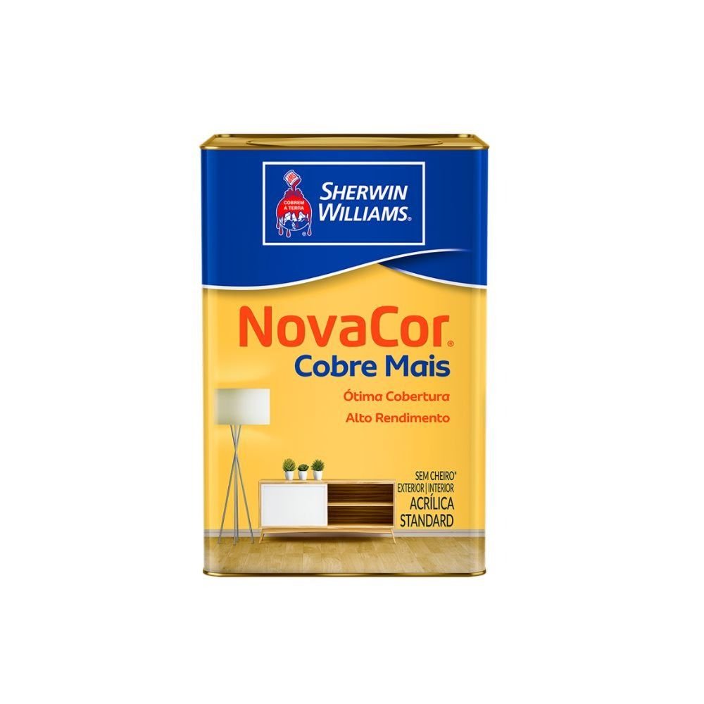 Tinta Acrílica Standard Fosco Novacor Cobre Mais 18l 38593106 Branco Sherwin-williams